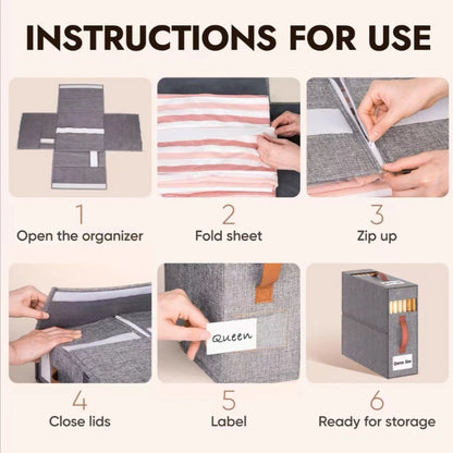 Closet Organizer for Blankets & Sheets